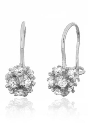 Серебряные серьги с фианитами