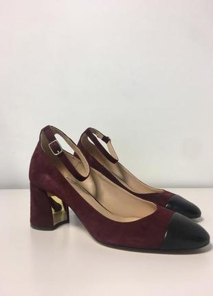 Брендовые туфельки из кожи и замши massimo dutti