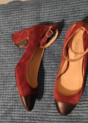 Брендовые туфельки из кожи и замши massimo dutti9 фото