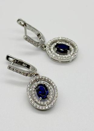 Серебряные серьги с фианитами