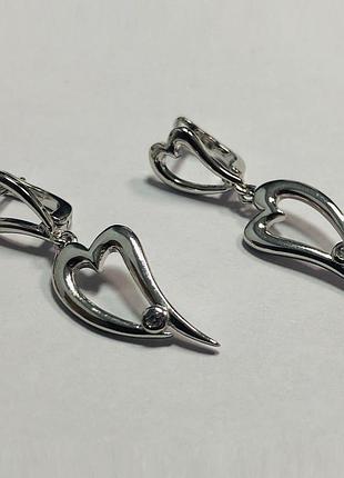 Серебряные серьги в стиле "tiffany" с фианитами