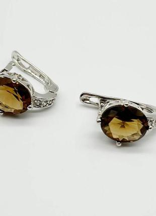 Серебряные серьги с фианитами