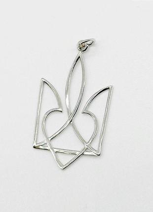 Срібна підвіска тонкі лінії герб україни