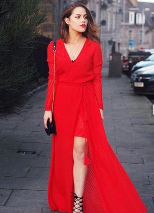 Плаття червона сукня довга