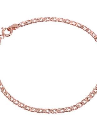 Серебряный браслет, плетение двойной ромб (рембо), размер 19 см x 0,3 см, вес: 2.4 г