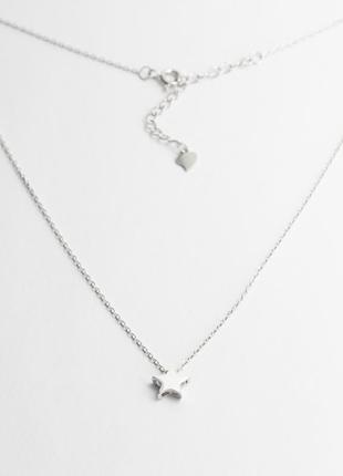 Срібне кольє родоване "зірка", розмір 40 см x 0,1 см, вага: 1.8 г