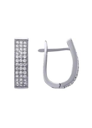 Срібні сережки з фіанітами