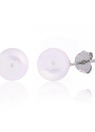 Срібні сережки з перлами