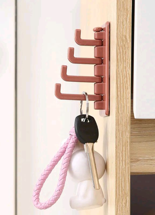 Вішак  побутовий пластмасовий самоклеючий на 4 гачки2 фото