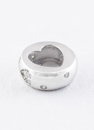 Серебряная подвеска покрытая родием со вставкой фианит