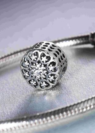 Срібна підвіска "квіткове сяйво" з фіанітами