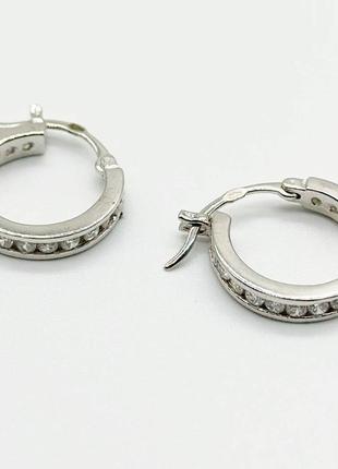 Серебряные серьги с фианитами