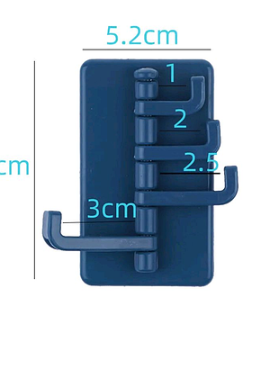 Вішак  побутовий пластмасовий самоклеючий на 4 гачки6 фото