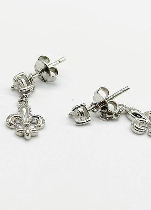 Серебряные серьги со вставкой swarovski zirconia