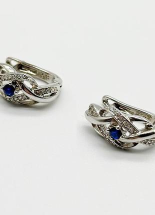 Серебряные серьги с фианитами