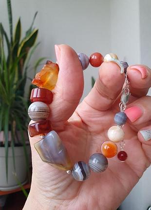 Браслет сердолик и агат