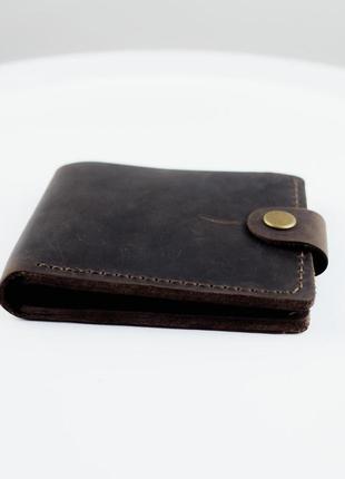 Класичний гаманець із натуральної шкіри crazy horse sh015 (темно-коричневий)