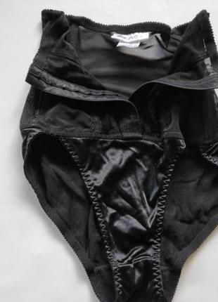 Жіночі трусики корсет утяжка живота чорні труси kays фірмові корсєт корекція фігури талії вінтажні вінтаж атласні мереживо кружевні атлас