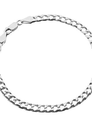 Срібний браслет, гурмет (панцир) квадратний (828р), розмір 20 см x 0,45 см, вага: 8.8 г