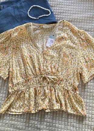 Нежная укороченная блуза l-xl с биркой