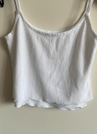 Майка белая топ белый на бретельках