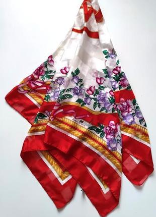 Большой винтаж платок шаль цветочный принт manlio bonetti /8906/