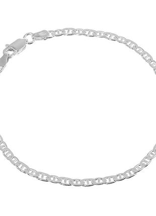 Серебряный браслет, плетение гуччи марина (барли)