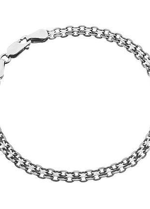 Срібний браслет, бісмарк (подвійний якір) (067в)