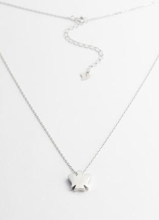 Срібне кольє родоване "янгол", розмір 40 см x 0,1 см, вага: 2.4 г