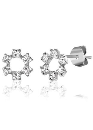 Срібні сережки з кристалами