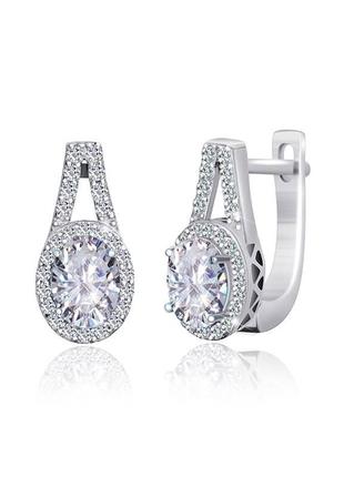 Срібні сережки з фіанітами