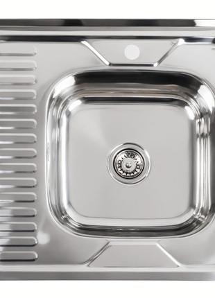 Кухонна мийка з нержавіючої сталі platinum поліровка 6060 r (0,7/160 мм)