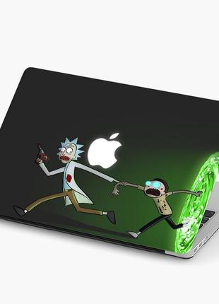 Чехол пластиковый для apple macbook pro / air рик и морти (rick and morty) макбук про case hard cover матово-білий