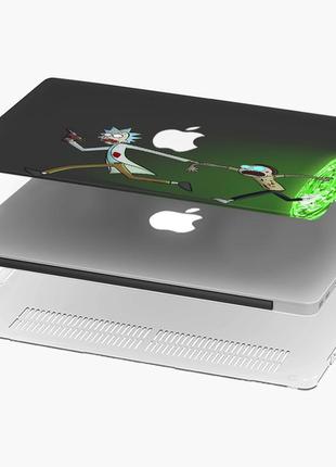 Чехол пластиковый для apple macbook pro / air рик и морти (rick and morty) макбук про case hard cover матово-білий4 фото