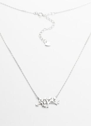 Срібне кольє родоване, розмір 39 см x 0,1 см, вага: 2.4 г