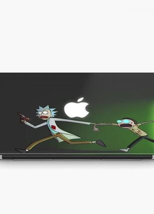 Чехол пластиковый для apple macbook pro / air рик и морти (rick and morty) макбук про case hard cover матово-білий2 фото