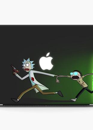 Чехол пластиковый для apple macbook pro / air рик и морти (rick and morty) макбук про case hard cover матово-білий3 фото