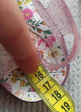 Детские резиновые босоножки 26 размер силиконовые сандалии прозрачные для девочки