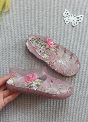 Детские резиновые босоножки 26 размер силиконовые сандалии прозрачные для девочки