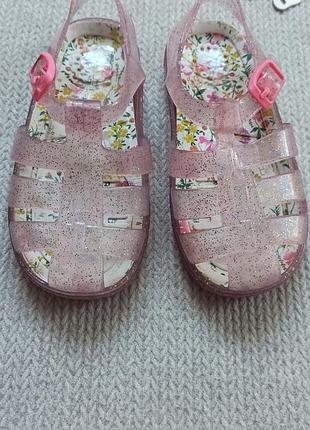 Детские резиновые босоножки 26 размер силиконовые сандалии прозрачные для девочки