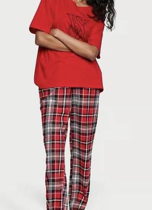 Victoria's secret flannel jogger tee-jama хлопковая пижама