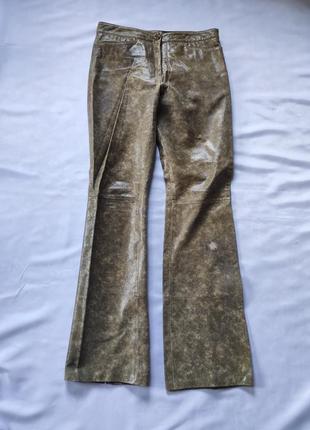 Стильные винтажные брюки из натуральной кожи