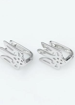 Сережки срібні на англійській застібці з гербом
