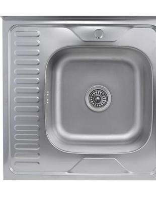 Кухонна мийка з нержавіючої сталі platinum сатин 6060 r (0,7/160 мм)