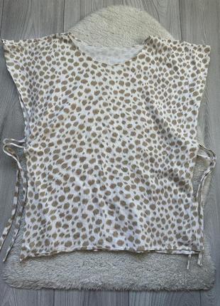 Топ майка на завʼязках леопардовий принт накидка