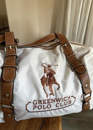 Большая белая сумка greenwich polo club оригинал