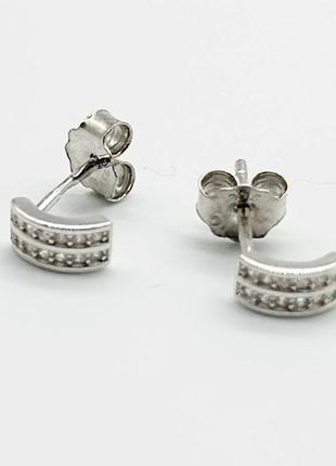 Серебряные серьги с фианитами