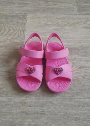 Босоножки сандалии кроксы розовые crocs c10 27 размер