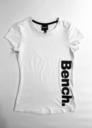 Жіноча футболка bench /розмір xs-s/ біла жіноча футболка / трендова жіноча футболка / спортивна жіноча футболка _1