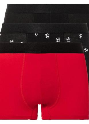 Комплект труси-боксери з 3 штук, розмір xxl, колір чорний, червоний